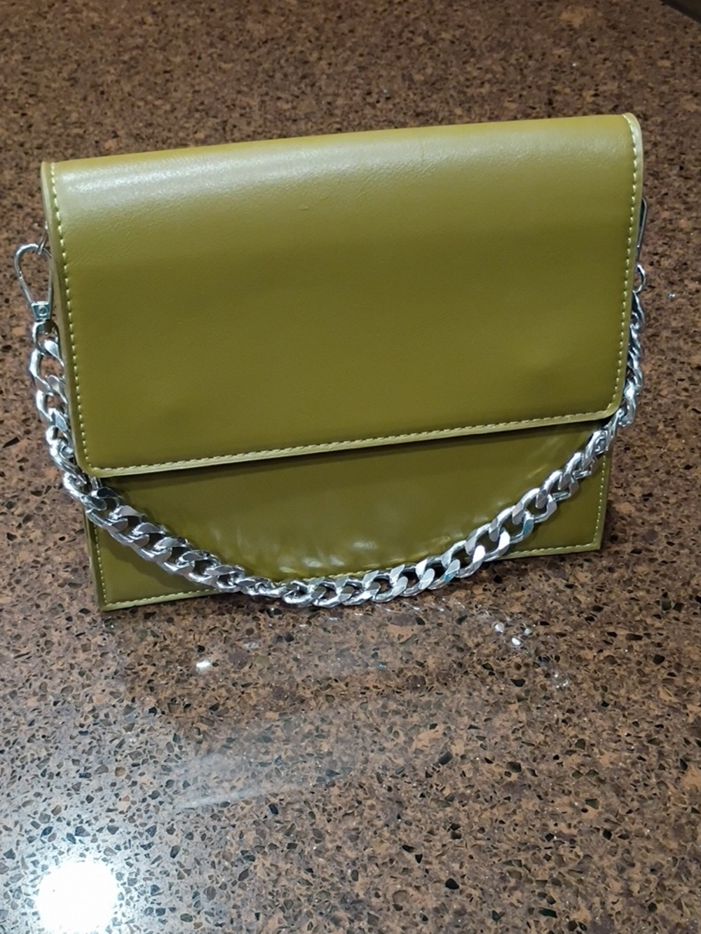3Am Forever Olive Green Chain-Handle Women's Crossbody Bag w/Extra Strap